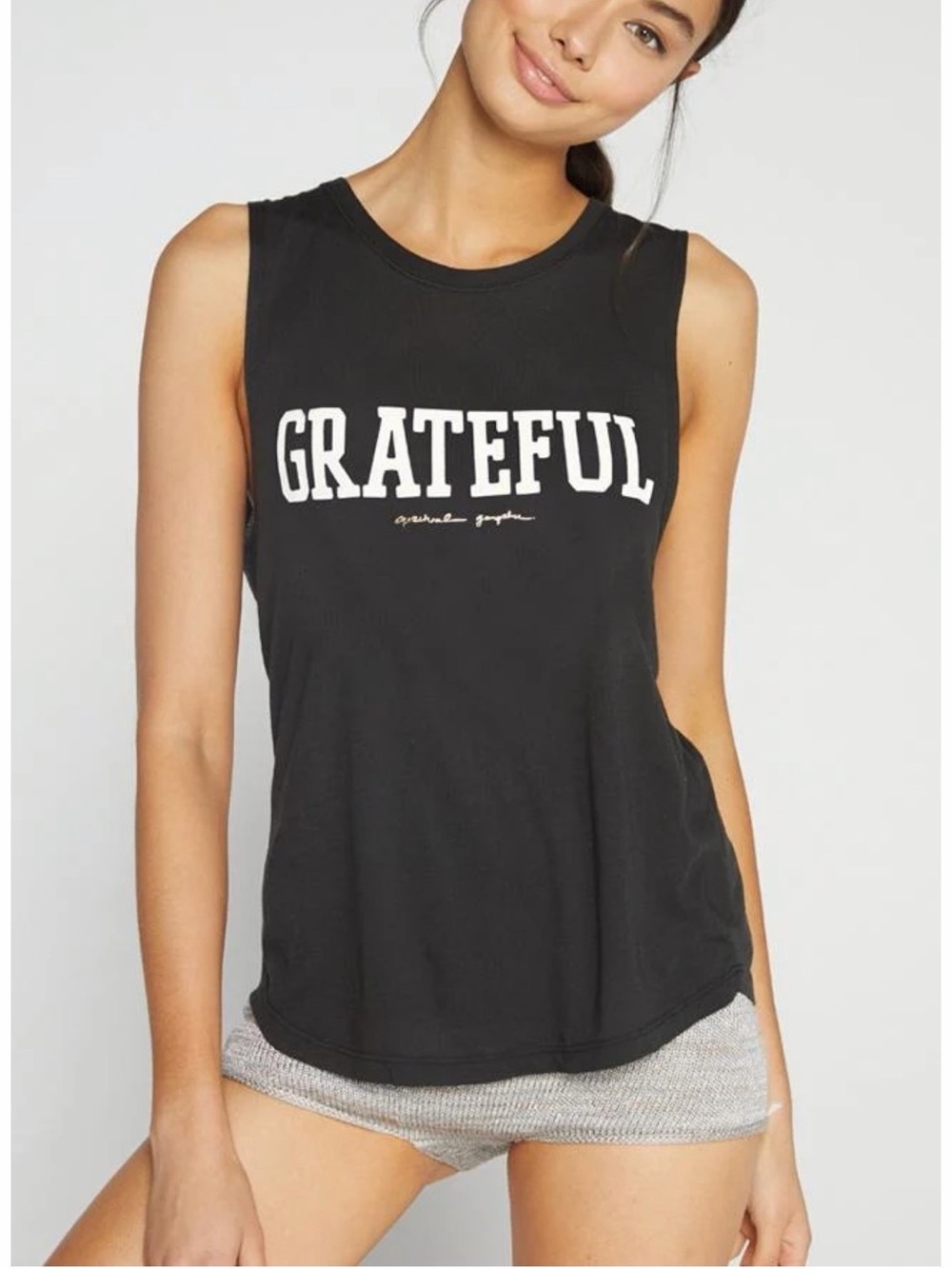 spiritual gangster GRATEFUL Black Muscle Tank - Graphic Front - Picture 4 of 4